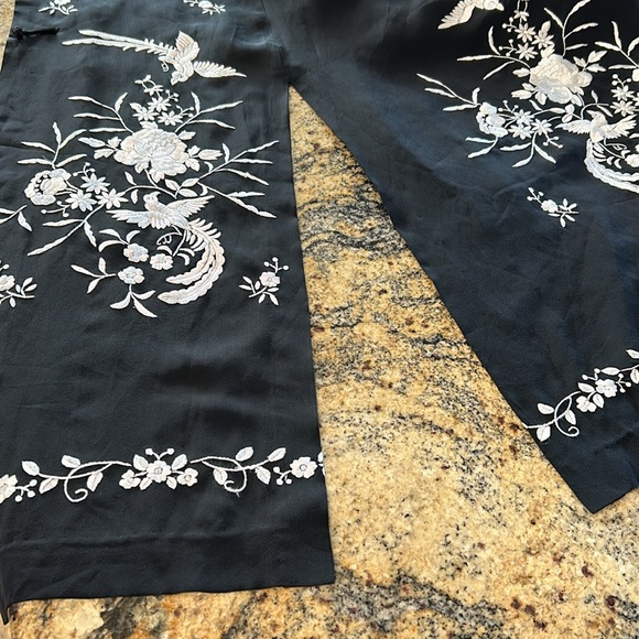 Sue Wong silk embroidered Cheongsam kimono duster/pants set - Picture 12 of 14